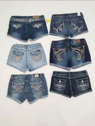 Vintage Y2K McBling Embellished Denim Shorts(S-42)
