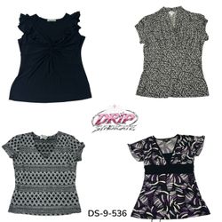 Cute Retro Y2K Short Sleeve Poly Blouse (DS-9-536)