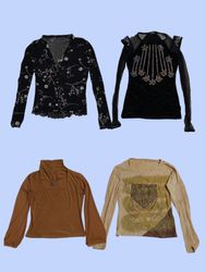 Y2k full sleave graphic and printed Tops