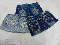 CR11123 Upcycled Y2K Mini Denim Skirts