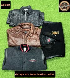 Vintage mix brand leather jacket ak782