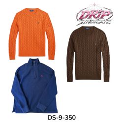 Ralph Lauren Quarter-Zippers / Cable Net Sweater M..
