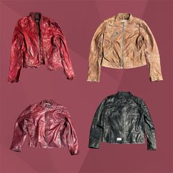 Vestes en cuir multicolores Y2k