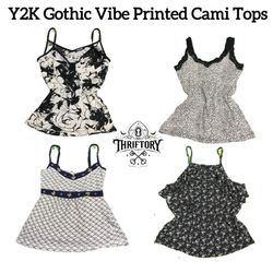 Y2K Gothic Vibe Printed Cami Tops TY-094