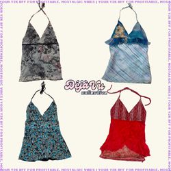Upcycled Y2K Halter Tops