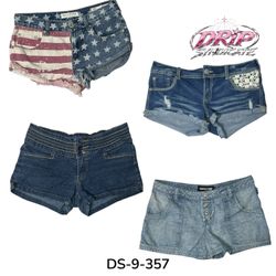 Vintage Wash Y2K Denim Mini Shorts For Summer (DS-..