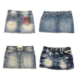 Y2k Denim Mini Skirts RE-3877