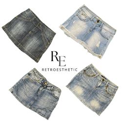 Y2K NYC IT GIRL DENIM MINI SKIRTS RE-3835