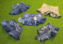 8033 - Upcycled Mini Denim Skirts