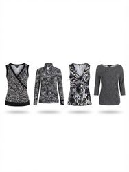 (FV-2526) Y2K Black Aesthetic Printed Tops