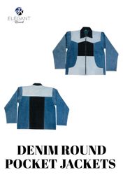 Upcycled Denim Round Pocket Jackets - EVR0104