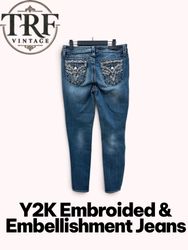#179 Y2K embroidered and embellished jeans