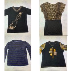 9 Pcs Women's Mixed Brand Tops & Shirts Bundle | S..