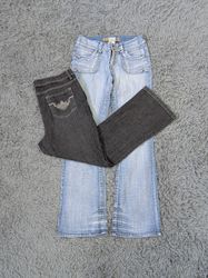 ***Y2K Embroidered Flare Jeans – Unique Retro Deni..