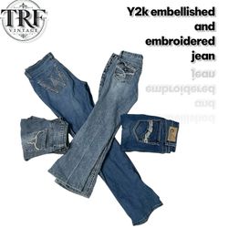 #154 Y2K embroidered and embellished jeans