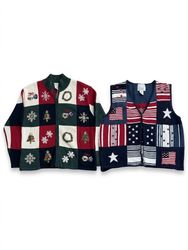 (FV-2662) Vintage Christmas Knit Cardigans & Sweat..