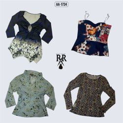 Y2k Dreamy Blue Mix Tops (AA-1734)