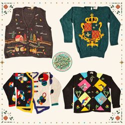 Vintage Novelty Knitwear Bundle | Embroidered Swea..