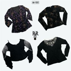 Y2k Black Rave Full Sleeve Tops (AA-1312)