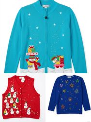 Vintage Novelty Knits/Christmas Mix Embroidered Co..