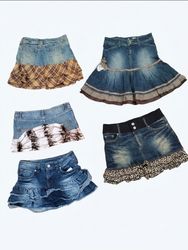Vintage 2000s Y2K Ruffle Denim Mini Skirts Bundle
..