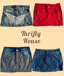 Y2K Studded Denim Mini Skirts(TH/567)