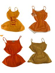 Y2K Vibrant Orange Cami Tops-ST-190