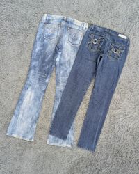 **Y2K Embroidered Flare Jeans – Retro 2000s Denim ..