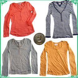 Henley top Vintage Y2K Women's Henley Tops & Butto..