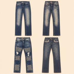 Y2K Vintage Washed & Embellished Denim Jeans