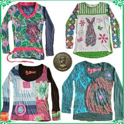 Y2K Vintage Desigual Ladies Blouses Retro Artistic..