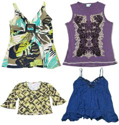 Y2K Paisley Pop & Retro Print Tops Mix