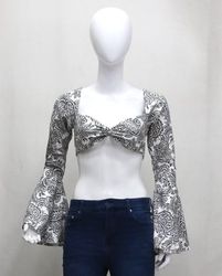 CR1943 Upcycled Tie-Back Crop Top