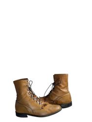 Op vintage 267 Branded Harness Schnürstiefel