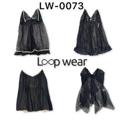 Y2K Goth Sheer Flared Hem Babydoll Camis