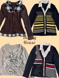 Y2K Retro Punk Academia Long Sleeve Bundle(TH/700)