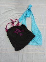 CR10725 Upcycled Halter Tops