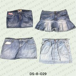 Y2K Denim Mini Skirt – Vintage Low Rise Blue Jean ..