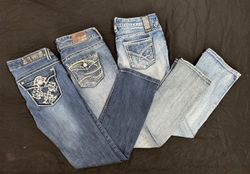 Y2K Low-rise Embroidery Bootcut Jeans #B-484.