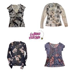 Vintage Y2K Floral Printed Tops (MH-119)