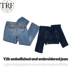 Y2k embellished and embroidered jean#140