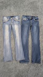 ***Y2K Embellished & Embroidered Denim – Flare Jea..