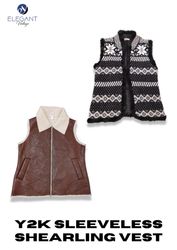 Y2K Sleeveless Shearling Vest - EV2298