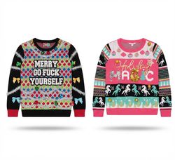 (FV-2725)     Vintage Christmas Novelty Sweater & ..