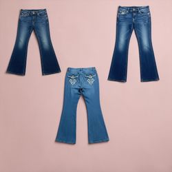 Bootcut embellish jeans