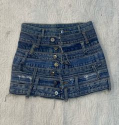 Upcycle Belted Multi Waistband Mini Skirt (Dv-9-18..