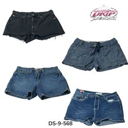 Tiefe Taille Y2K Denim Mini-Shorts (DS-9-568)