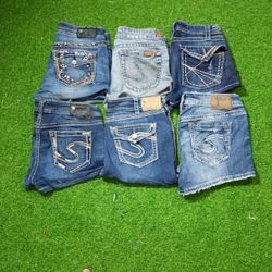 SILVER MINI MICRO SHORTS WOMEN WEAR ( C 374)