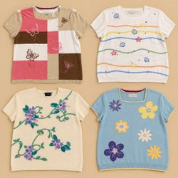 Y2K Whimsical Floral Knitwears