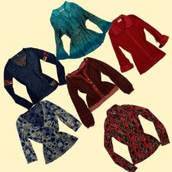 Romantic Red Women's Printed Tops and Blouses